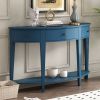 U-Style Modern Curved Console Table Sofa Table with 3 drawers and 1 Shelf for Hallway, Entryway, Living Room