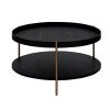 2-Piece Modern 2 Tier Round Coffee Table Set for Living Room,Easy Assembly Nesting Coffee Tables, End Side Tables for Bedroom Office Balcony Yard