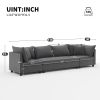 [Video]116*30'' Modern Modular Sectional Sofa,Oversized 4 Seat Chenille Couch Set with 4 Pillows,Minimalist Style Indoor Furniture