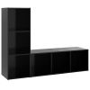 TV Cabinets 2 pcs Black 42.1"x13.8"x14.6" Engineered Wood