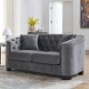 59-Inch Modern Chesterfield Velvet Sofa, 2-Seater Sofa, Upholstered Tufted Backrests with Nailhead Arms and 2 Cushions for Living Room, Bedroom