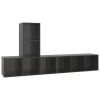 3 Piece TV Cabinet Set High Gloss Gray Engineered Wood