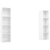 Wall-mounted TV Cabinets 2 pcs High Gloss White Engineered Wood