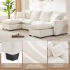 [VIDEO provided] [New] 110*57" Modern U Shape Modular Sofa, 6 Seat Chenille Sectional Couch Set with 2 Pillows Included