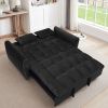 64.9 "3-in-1 foldable large size sofa bed, modern velvet double sofa, sofa bed with adjustable back, storage bag and pillow, suitable for living room
