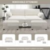 [VIDEO provided] [New] Free Combination Modular Convertible Sectional Sofa Bed Set, 4 Seat Upholstered Sleeper Corner Couch