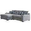 108Inch Modern Sectional Sofa L shape sofa with 4PCS Back Cushions and 8PCS Toss Pillows, Cup Holder,Bluetooth Speaker,Wireless Charger