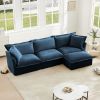 L-Shaped Slipcovered Sectional Sofa Couch, Comfy Chenille Deep Seat Cloud Couch with Convertible Ottoman & 2 Big Pillows