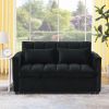 Sleeper Sofa, Convertible Sofa, Recliner, Bed, 3-in-1, 3-Position Adjustable Backrest, 2-Seater Sectional, Two Side Pockets, 2 Pillows for Living Room