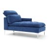 55" Chaise Lounge Indoor,Upholstered Furniture Lounge Chair with Left Armrest & Lumbar Pillow