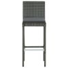 Bar Stools with Cushions 6 pcs Gray Poly Rattan