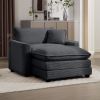 Comfortable Single Chair Deep Seat Sofa With Footstool With One Pillow, Suitable for Living Room and Bedroom, Club Multiple Occasions