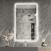 40x32 Inch LED Bathroom Mirror Vanity Mirrors with Front Lights Wall Mounted Anti-Fog Frameless Make Up Mirror with Light 5 mm Copper-Free Silver Mirr