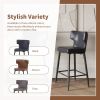 28inch Counter Height Bar Stools Set of 2, Modern Bar Upholstered Chairs with PU Leather, Metal Footrest and Frame for Kitchen Island, Bar Table