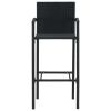 Bar Stools 2 pcs Black Poly Rattan
