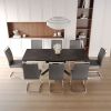 Extendable Dining Table Table Set for 6-8 Person for Dining Room