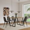 MDF Wood Colour Dining Table and Modern Dining Chairs Set of 4, Mid Century Wooden Kitchen Table Set, Metal Base & Legs