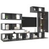 7 Piece TV Cabinet Set Gray Engineered Wood