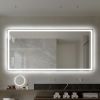 Bathroom Mirror with Led Lights Front and Backlit, Anti-Fog Lighted Vanity Mirrors for Wall Mounted, 3 Colors and 5 level Dimmable