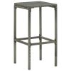 Bar Stools with Cushions 6 pcs Gray Poly Rattan