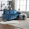 UNITED WE WIN Sofa for three, solid wood frame, Chenille fabric, side pocket, with two cup holders