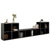 5 Piece TV Cabinet Set High Gloss Gray Engineered Wood