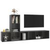 3 Piece TV Cabinet Set High Gloss Gray Engineered Wood