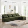 [VIDEO provided][New]120*61" Oversized Deep Seat Sectional Sofa with Reversible Chaise,Loop Yarn Fabric 5-seat Armless Indoor Furniture