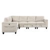 6-Piece Modular Sectional with Storage Seats, Side Pockets
