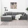 [VIDEO+New] 111.5*72" Minimalist Style Modular Sectional Sofa,Wrinkle-resistant Chenille Couch Set,L-Shaped Compressed Sofa for Living Room