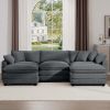 Oversized Modular Cushion Sofa, Portable Ottoman