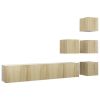 6 Piece TV Cabinet Set Sonoma Oak Engineered Wood