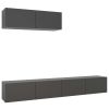 TV Cabinets 3 pcs Gray Engineered Wood