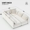 [Video]86*60'' Modular Sectional Sofa Bed,Chenille Couch Set with Pillows,Free Combination,Minimalist Style Indoor Furniture