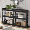 Console Table with 3-Tier Open Storage Spaces And Roman Column Effect Support Legs,Narrow Sofa Entry Table for Living Room
