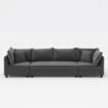 [Video]116*30'' Modern Modular Sectional Sofa,Oversized 4 Seat Chenille Couch Set with 4 Pillows,Minimalist Style Indoor Furniture