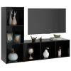 TV Cabinets 2 pcs Black 42.1"x13.8"x14.6" Engineered Wood