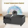 Modern Smart mini Coffee Table with Built in Fridge;  Outlet protection; Wireless charging module; Mechanical temperature control; Power socket; USB i