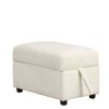 87.7" Convertible Sleeper, Sectional Pull Out Sofa Bed with Storage Ottoman, 2 Throw Pillows, 2 Stools