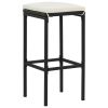 Bar Stools with Cushions 6 pcs Black Poly Rattan