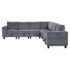 7-Piece Modular Sectional with Storage Seats, Side Pockets