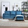 UNITED WE WIN Sofa for three, solid wood frame, Chenille fabric, side pocket, with two cup holders